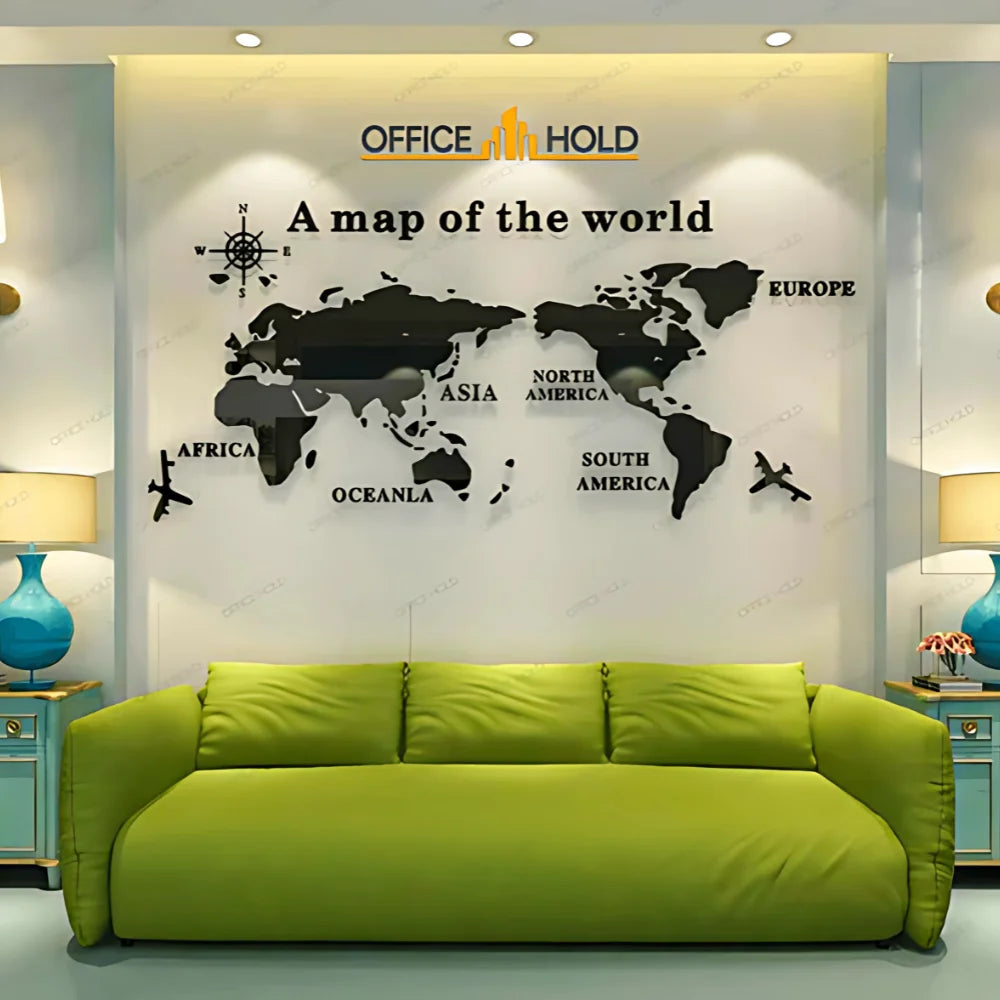 World Map Modern 3D Wall Decor