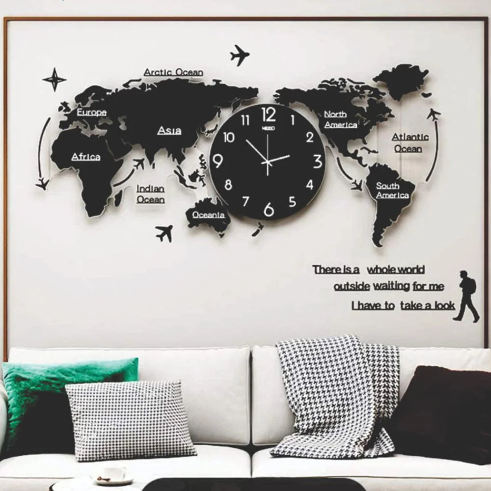 World Map Wall Clock