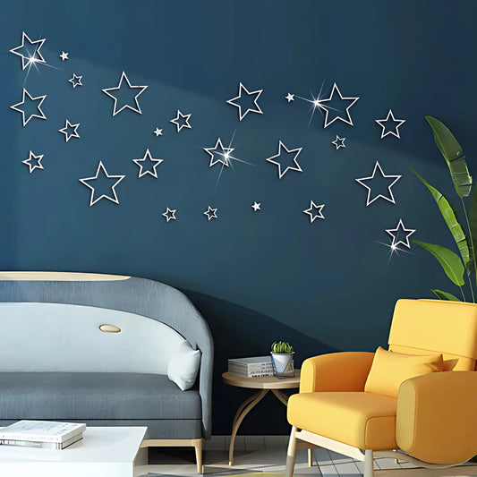 Stars Acrylic Mirror Wall Decor